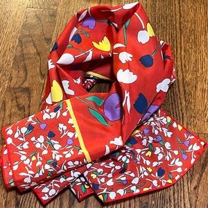 15. Floral Red Scarf